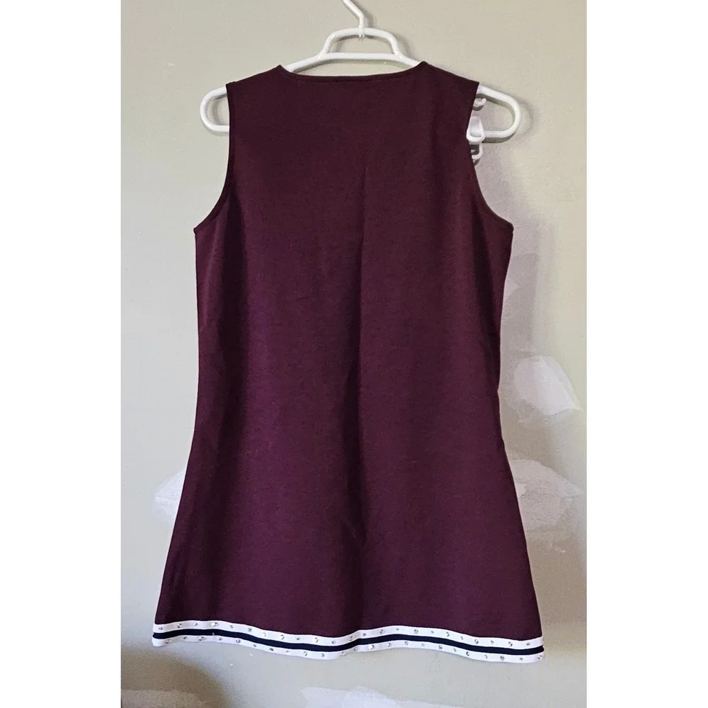 Motionwear Cougars Cheerleading Dress Burgundy White Rhinestone Uniform Size 18
